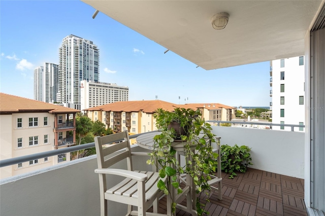 balcony with a city view