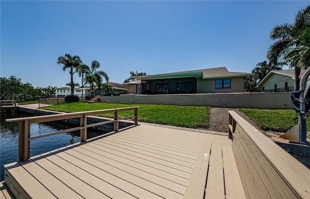671 Tallahassee Dr NE, Saint Petersburg, FL 33702 - dock area with a deck with water view