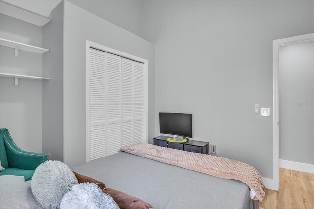 332 Wood Dove Ave, Tarpon Springs, FL 34689 - bedroom with wood finished floors, a closet, and baseboards