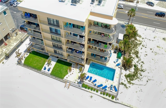 14146 Gulf Blvd Unit 4B, Madeira Beach, FL 33708 - drone / aerial view of a pool area