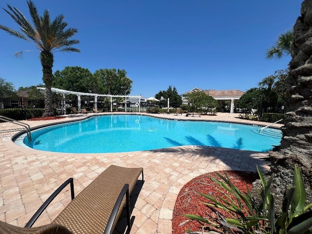 8504 Tidal Bay Ln, Tampa, FL 33635 - community pool with a patio area and fence
