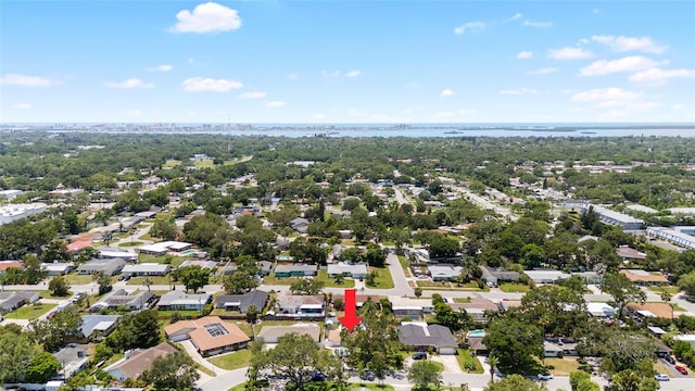 1530 Picardy Cir, Clearwater, FL 33755 - aerial overview of property's location with a nearby body of water and nearby suburban area