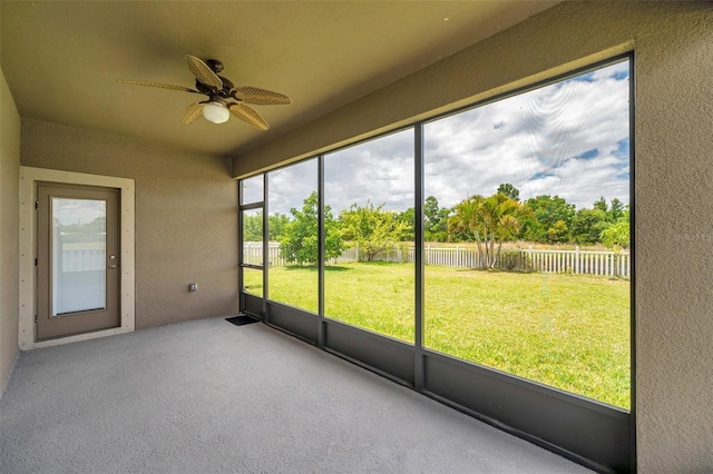 11878 Thicket Wood Dr, Riverview, FL 33579 - unfurnished sunroom with ceiling fan