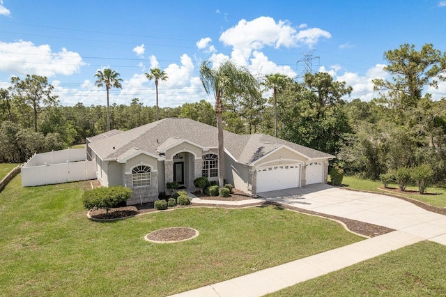 6129 Schalekamp Dr, Spring Hill, FL 34609 - ranch-style home with a garage, concrete driveway, and stucco siding