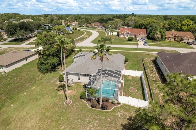 6129 Schalekamp Dr, Spring Hill, FL 34609 - aerial perspective of suburban area featuring a pool