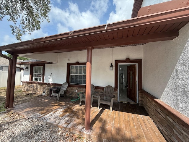 wooden deck with fence
