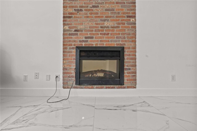 3104 Apricot St, Seffner, FL 33584 - detailed view of a brick fireplace and baseboards