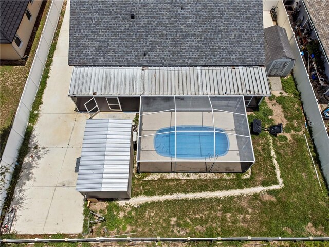 3104 Apricot St, Seffner, FL 33584 - view from above of property featuring a pool area