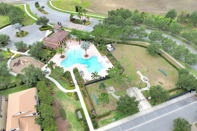 1028 Oliveto Verdi Ct, Brandon, FL 33511 - aerial view of property's location featuring a pool