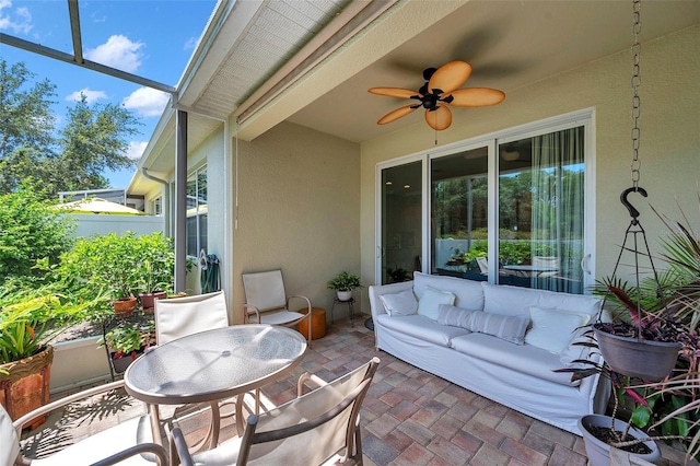 4717 Osprey Ridge Cir, Palm Harbor, FL 34684 - view of patio / terrace featuring a ceiling fan and outdoor lounge area