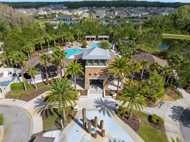 1844 Odiorne Point Ln, Wesley Chapel, FL 33543 - aerial perspective of suburban area featuring a pool and a large body of water