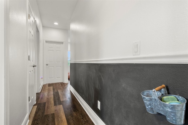 1844 Odiorne Point Ln, Wesley Chapel, FL 33543 - hallway featuring wood finished floors, recessed lighting, and baseboards