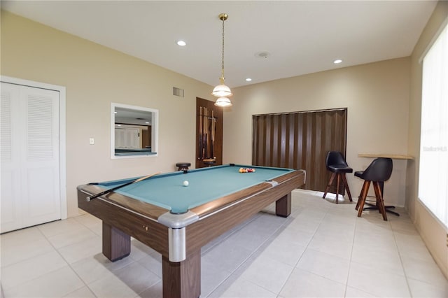 9209 Seminole Blvd Unit 156, Seminole, FL 33772 - game room with billiards table, light tile patterned floors, and recessed lighting