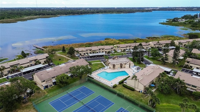 9209 Seminole Blvd Unit 156, Seminole, FL 33772 - aerial view of residential area featuring a nearby body of water and a pool