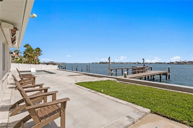 7060 S Shore Dr S, South Pasadena, FL 33707 - view of patio with a boat dock and a water view