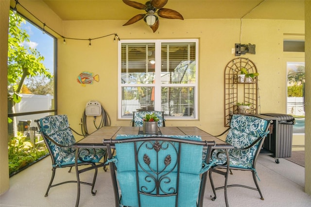 1116 Hillandale Reserve Dr, Tampa, FL 33613 - view of patio featuring ceiling fan and outdoor dining area