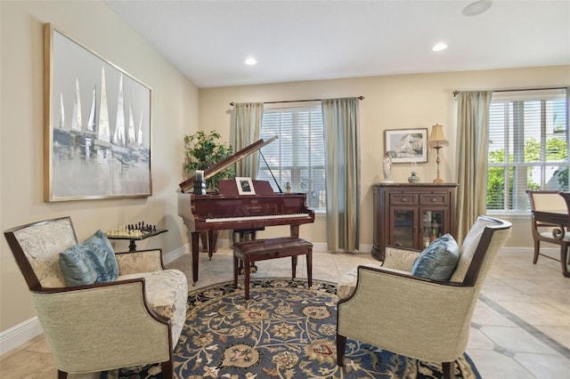 1116 Hillandale Reserve Dr, Tampa, FL 33613 - sitting room with baseboards, recessed lighting, and light tile patterned floors