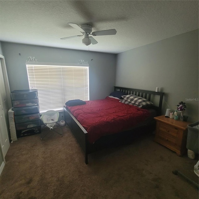 10850 Lake Saint Charles Blvd, Riverview, FL 33578 - bedroom featuring carpet flooring, ceiling fan, and a textured ceiling