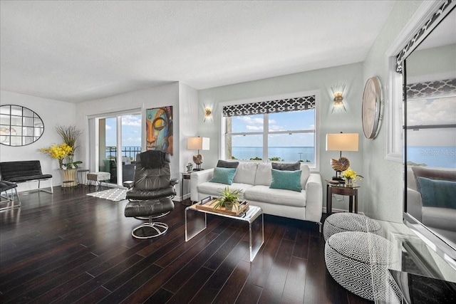 living area featuring wood finished floors