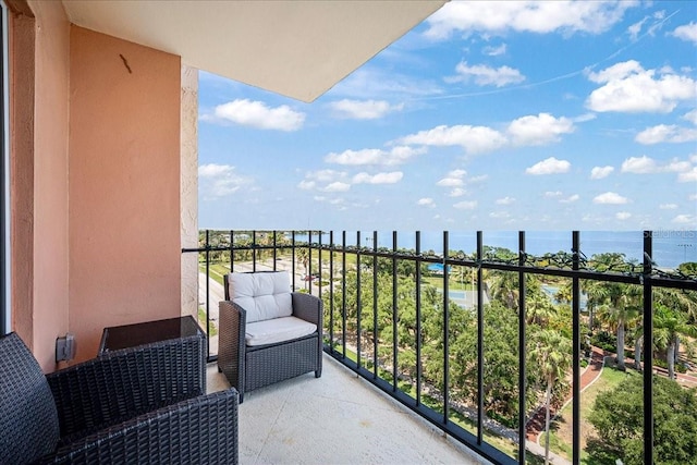 balcony with a water view