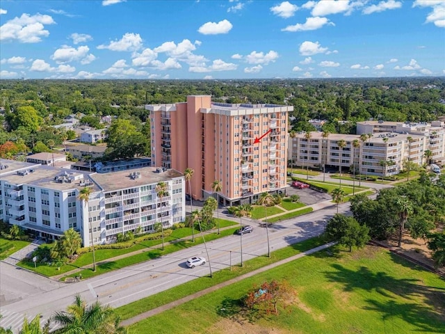 aerial view of apartment complex / building