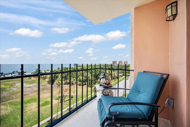balcony with a water view
