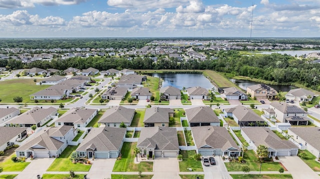12420 Brick Cobblestone Dr, Riverview, FL 33579 - aerial perspective of suburban area featuring a large body of water