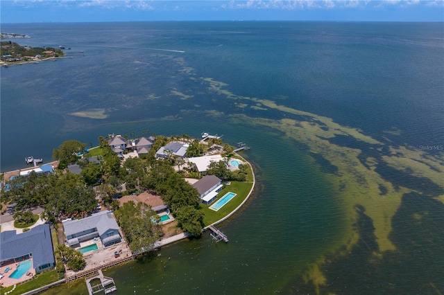 218 Colony Point Rd S, Saint Petersburg, FL 33705 - view of property location featuring a large body of water, a pool area, and nearby suburban area