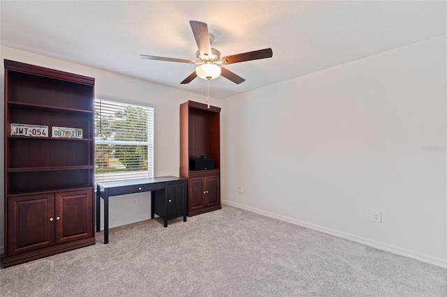 6542 95th Pl N, Pinellas Park, FL 33782 - unfurnished office with a ceiling fan, light carpet, and baseboards
