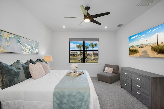 16117 Rosemallow Ln, Alva, FL 33920 - bedroom with carpet flooring, recessed lighting, and ceiling fan