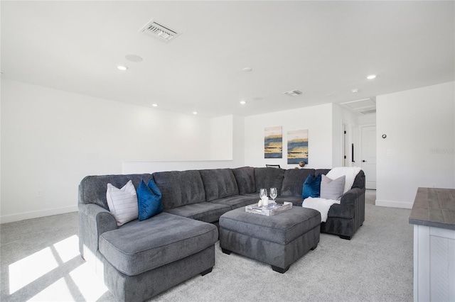 16117 Rosemallow Ln, Alva, FL 33920 - living area with light carpet, recessed lighting, and baseboards