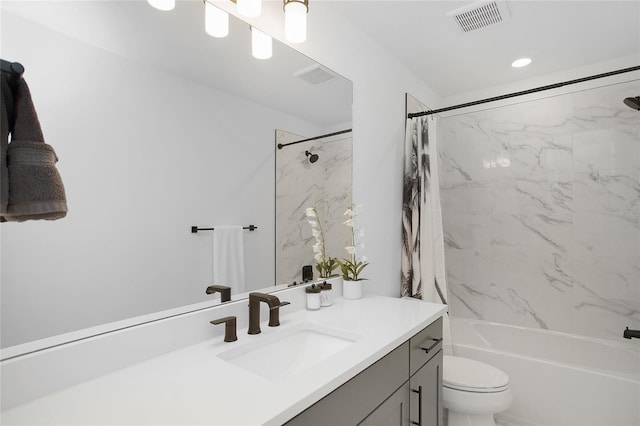 16117 Rosemallow Ln, Alva, FL 33920 - full bathroom with shower / bath combination with curtain, toilet, and vanity