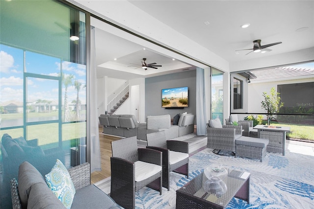 16117 Rosemallow Ln, Alva, FL 33920 - view of patio with a ceiling fan and an outdoor living space