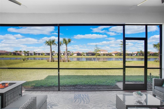 16117 Rosemallow Ln, Alva, FL 33920 - sunroom / solarium featuring a water view and a residential view