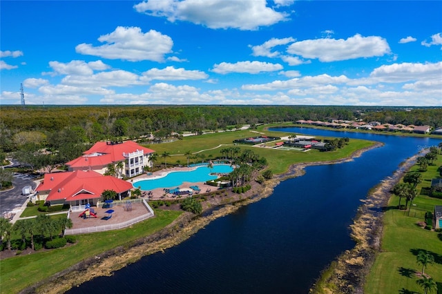 16117 Rosemallow Ln, Alva, FL 33920 - aerial view of a large body of water, a pool, and a forest