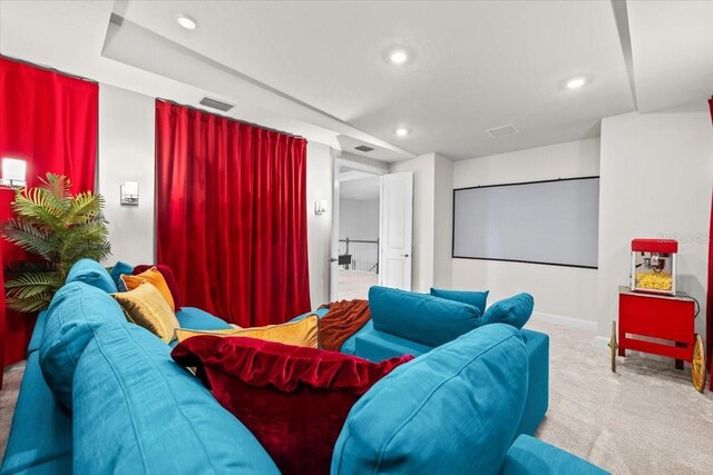33750 Ocean Spray Ln, Wesley Chapel, FL 33543 - home theater room with carpet flooring, recessed lighting, and baseboards