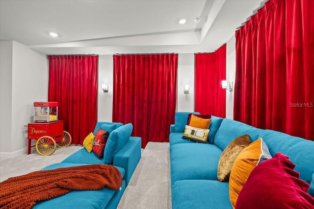 33750 Ocean Spray Ln, Wesley Chapel, FL 33543 - carpeted cinema room featuring recessed lighting and baseboards