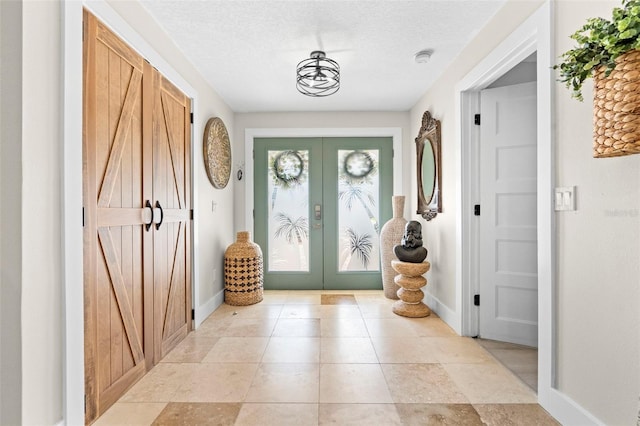 106 Midway Is, Clearwater Beach, FL 33767 - foyer entrance with french doors and a textured ceiling