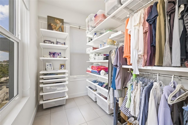 walk in closet featuring tile patterned floors