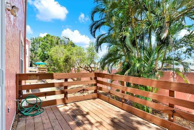 14561 El Paseo Dr, Seminole, FL 33776 - view of wooden terrace