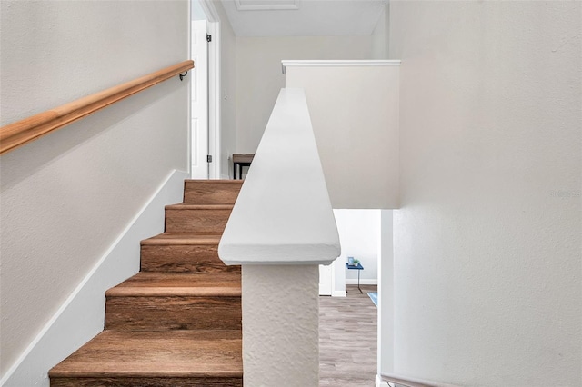 2078 Madrid Ct N, Clearwater, FL 33763 - stairway featuring wood finished floors