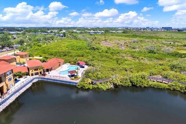 4333 Bayside Village Dr Unit 110, Tampa, FL 33615 - drone / aerial view of a nearby body of water and a pool area