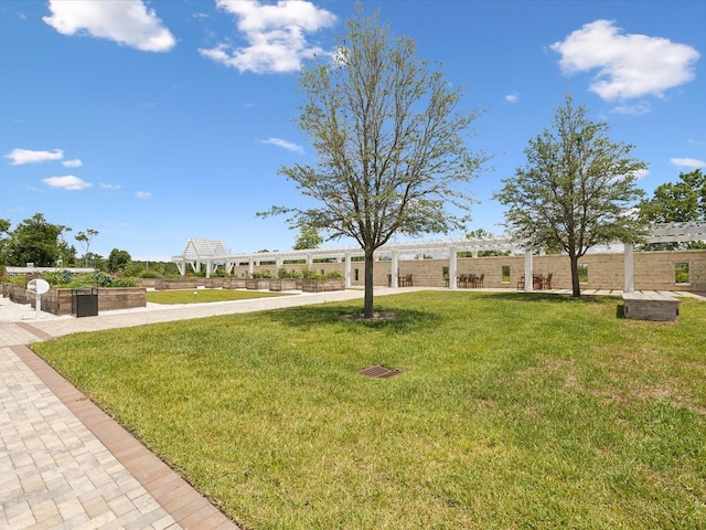 17729 Nectar Flume Dr, Land O Lakes, FL 34638 - view of grassy yard with a pergola