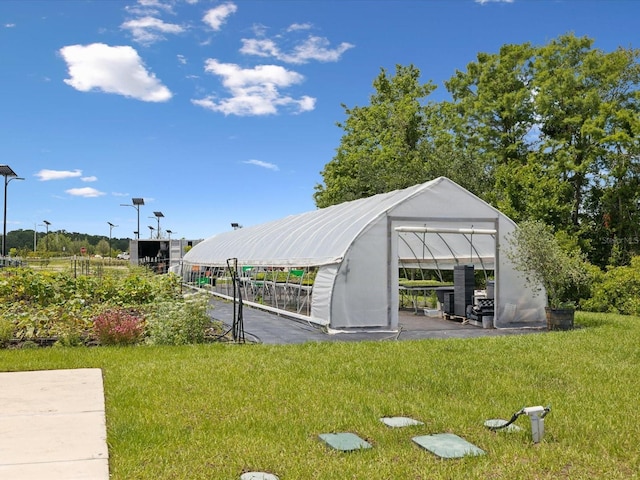17729 Nectar Flume Dr, Land O Lakes, FL 34638 - view of grassy yard with an outdoor structure