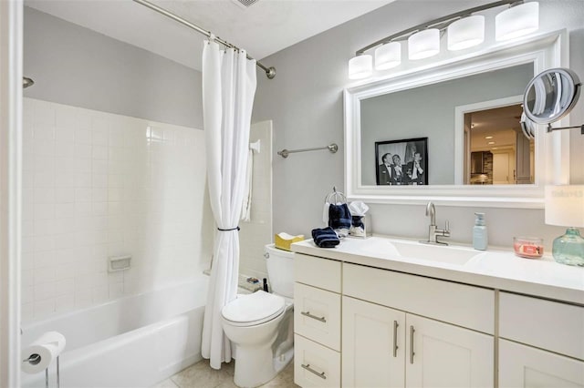 100 Bluff View Dr Unit 405A, Belleair Bluffs, FL 33770 - full bathroom featuring shower / tub combo, toilet, vanity, and tile patterned flooring