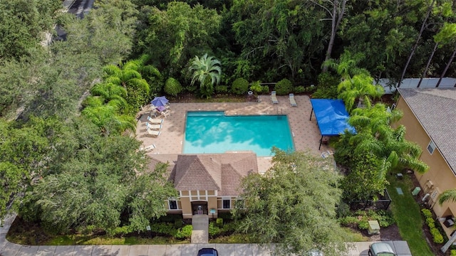 4528 Winding River Way, Land O Lakes, FL 34639 - view from above of property featuring a pool area