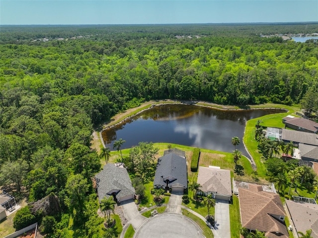 14502 Pond Cypress Way, Tampa, FL 33626 - aerial perspective of suburban area with a forest and a large body of water