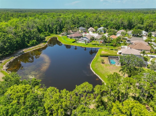 14502 Pond Cypress Way, Tampa, FL 33626 - bird's eye view of a heavily wooded area and a nearby body of water