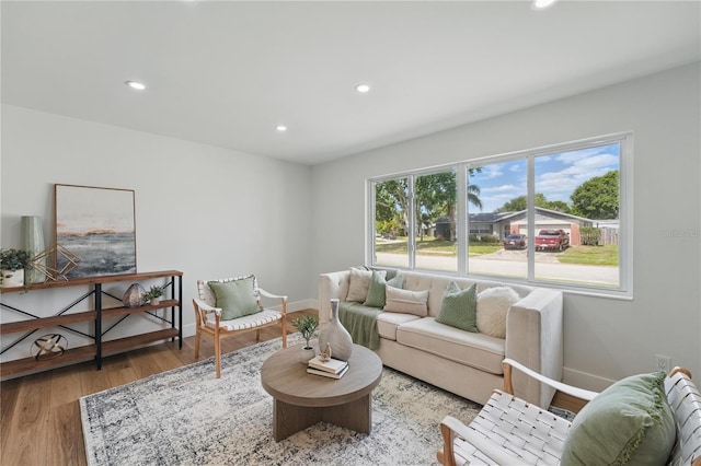 2815 Golfview Dr, Melbourne, FL 32901 - living area featuring baseboards, recessed lighting, and light wood-style flooring