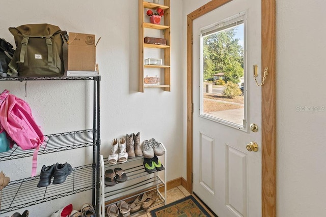 entryway with baseboards